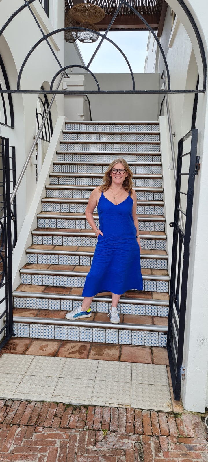 Made To Order Slip Dress Cobalt Linen
